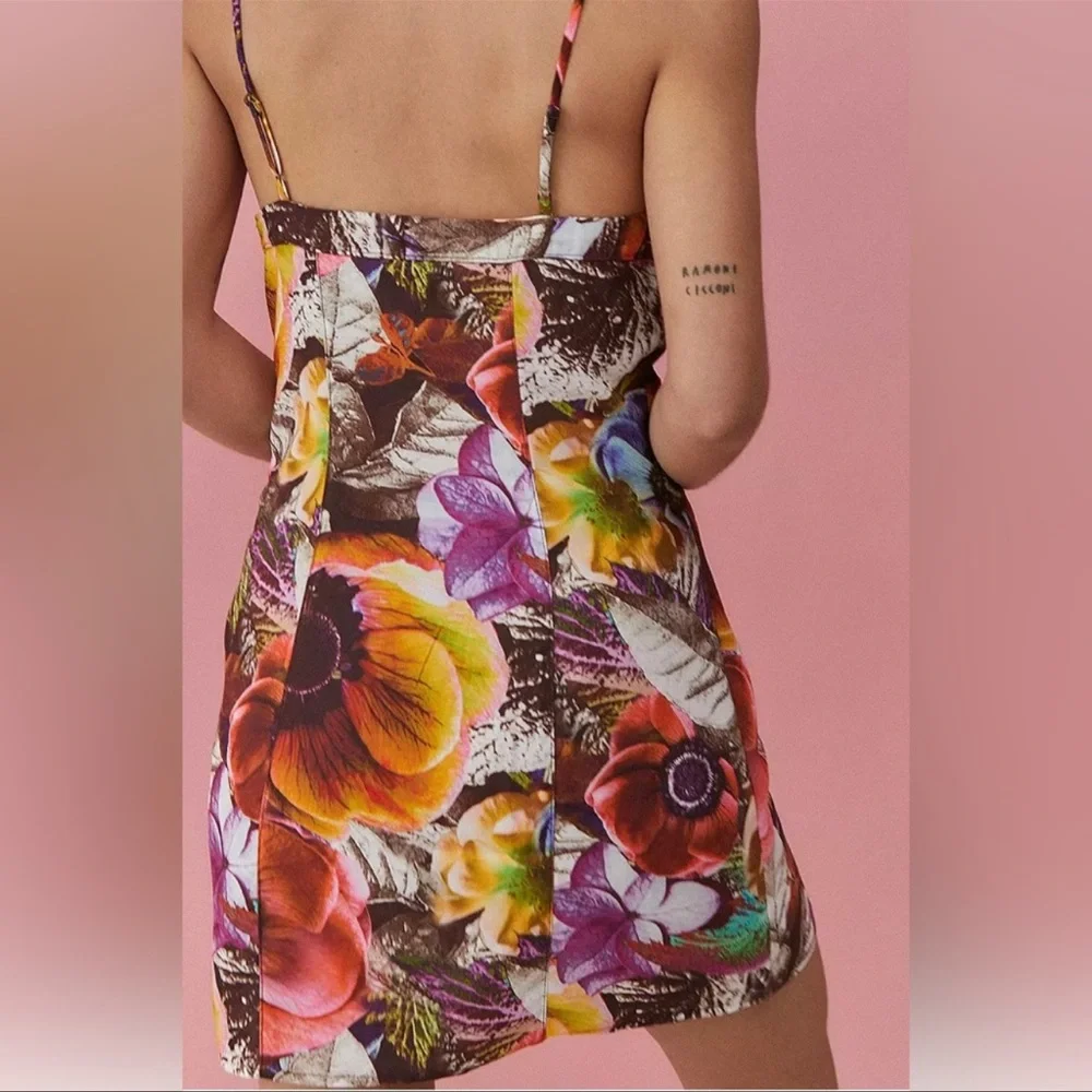 Urban Outfitters Lumi Floral Print Mini Dress Size Extra Small - Picture 3 of 6